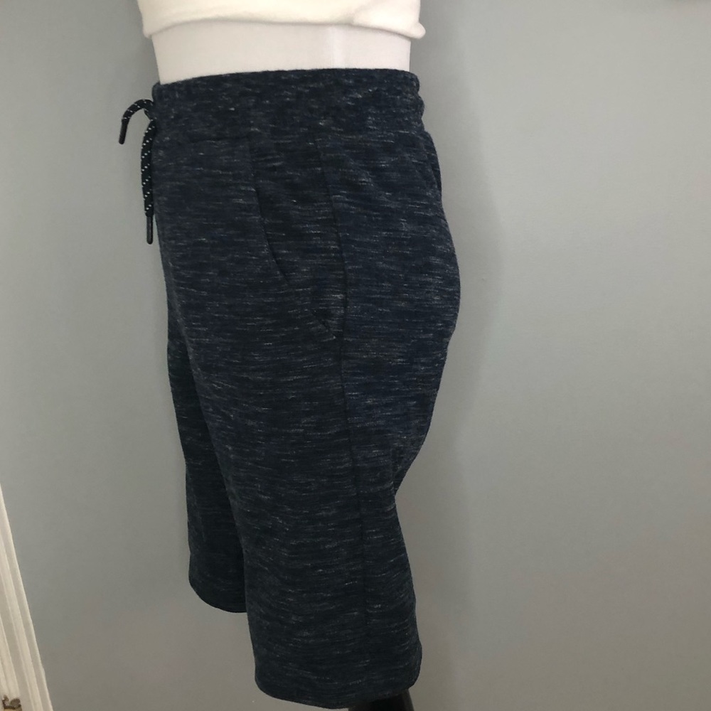 Heather Navy Drawstring Long Sweatshort - Picture 7 of 9